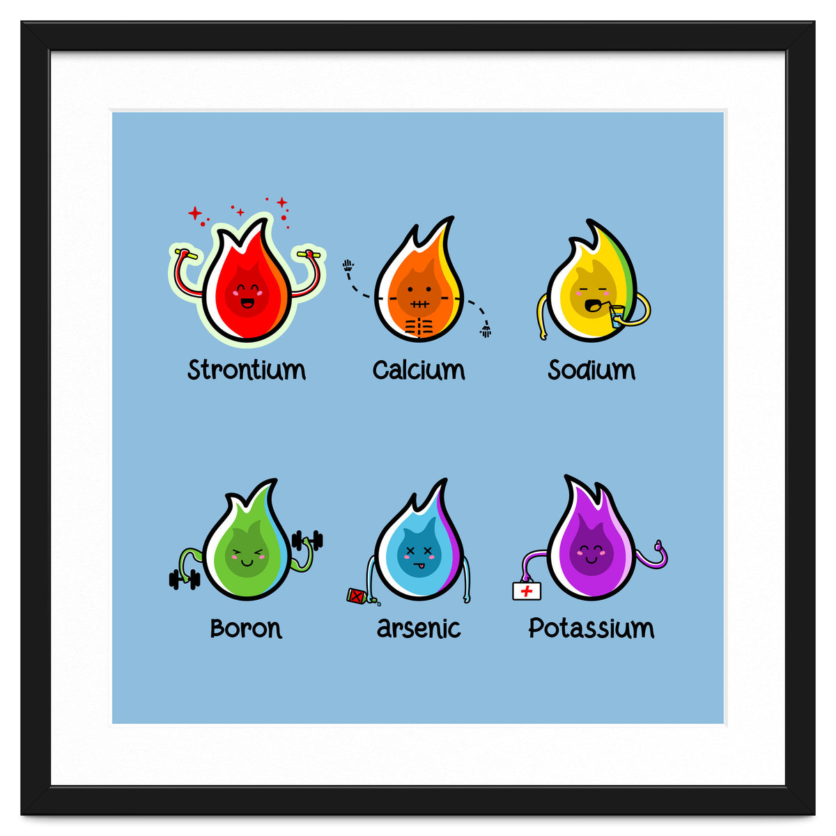 Kawaii Flaming Elements Science