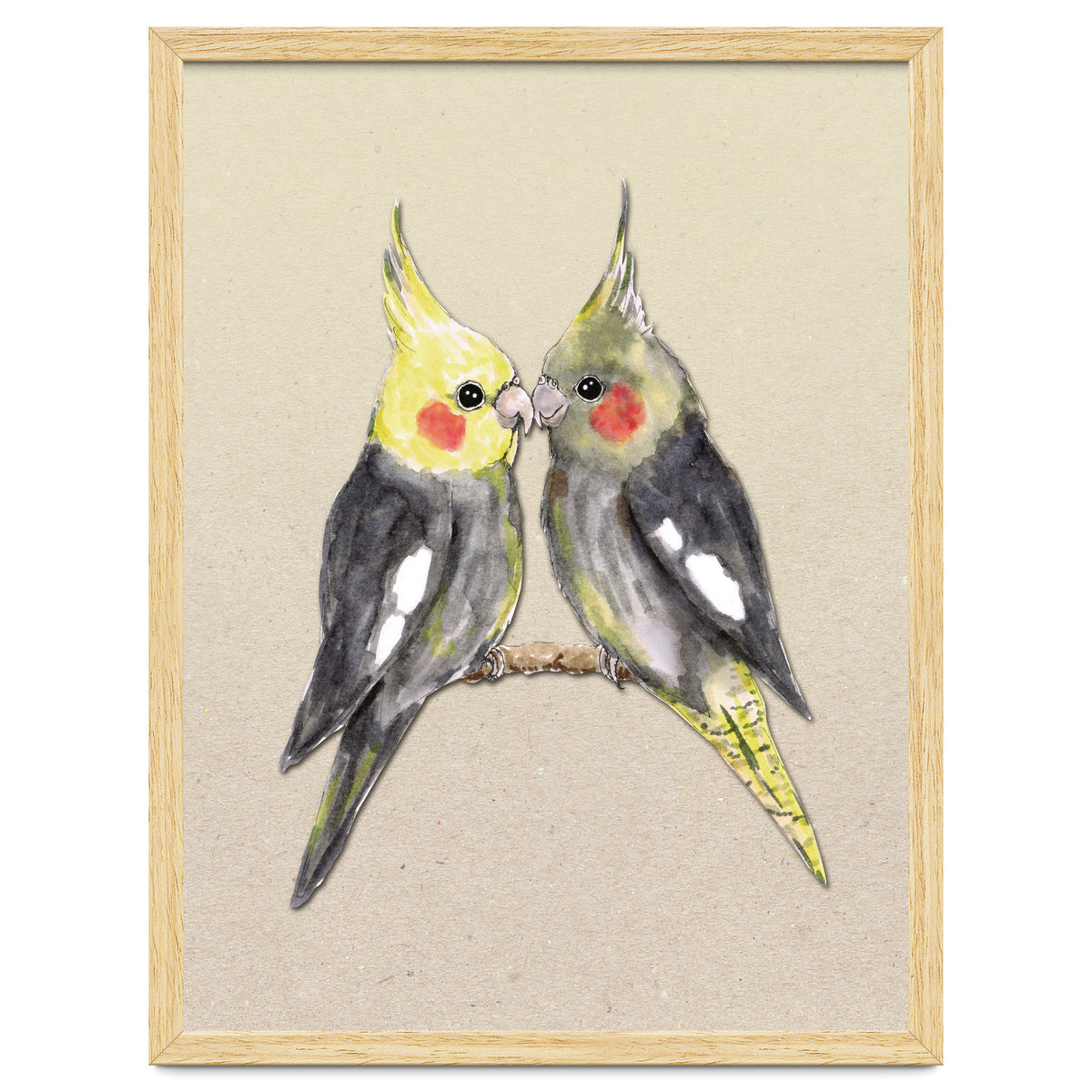 Two cute cockatiels