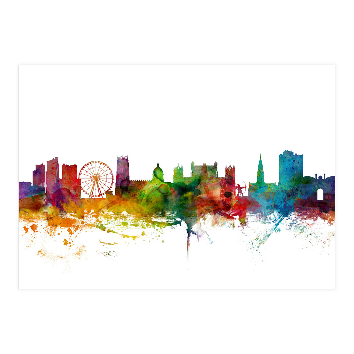 Nottingham England Skyline (Print Only)