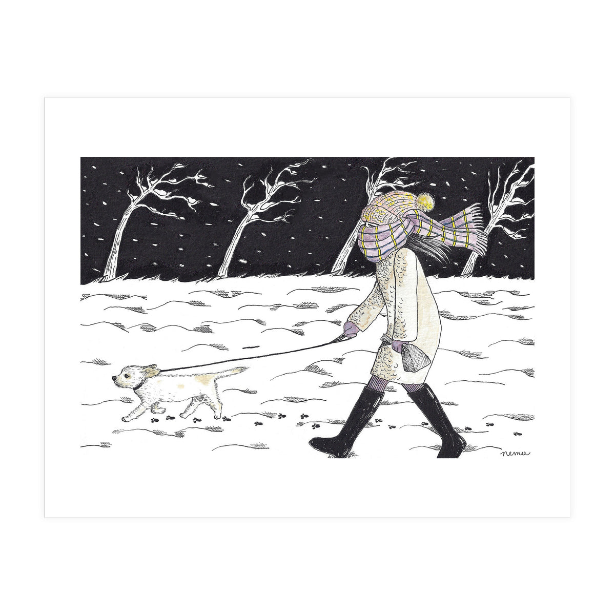 Bitter Cold Night Stroll (Print Only)