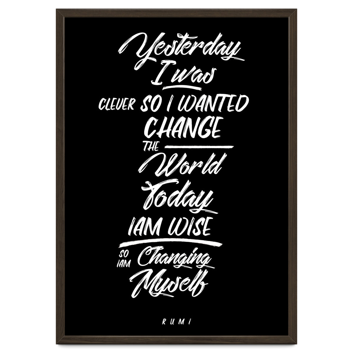 Changing Myself - Rumi Quote Typography