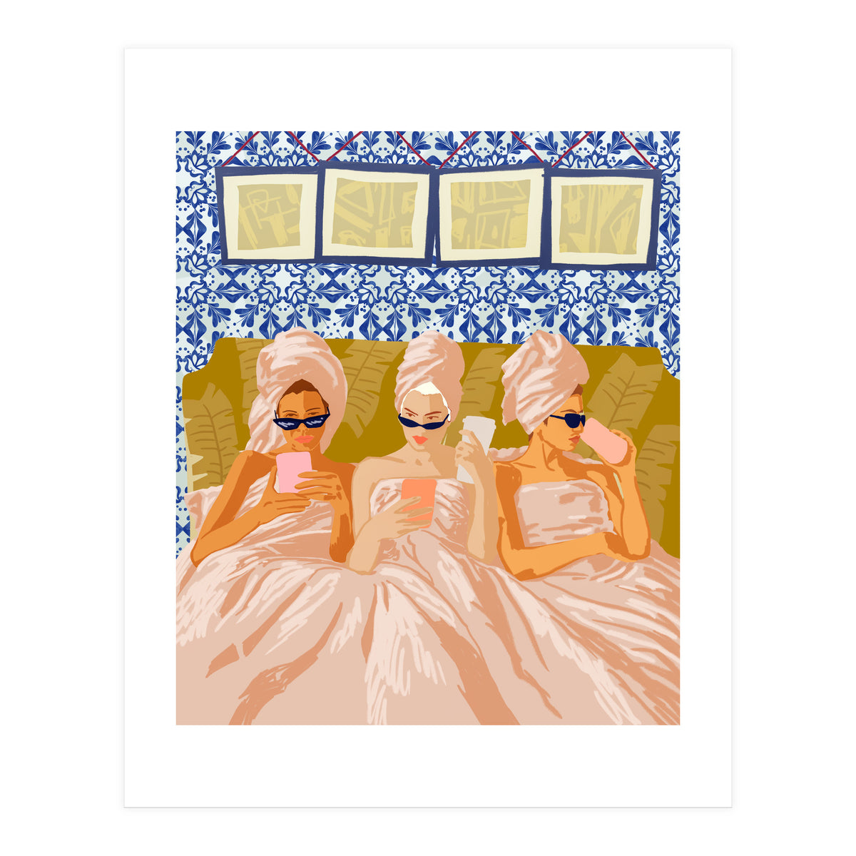 Ladies-Only Club | Girl Talk Slumber Party BFF | Bohemian Feminism Independent Moroccan Women (Print Only)