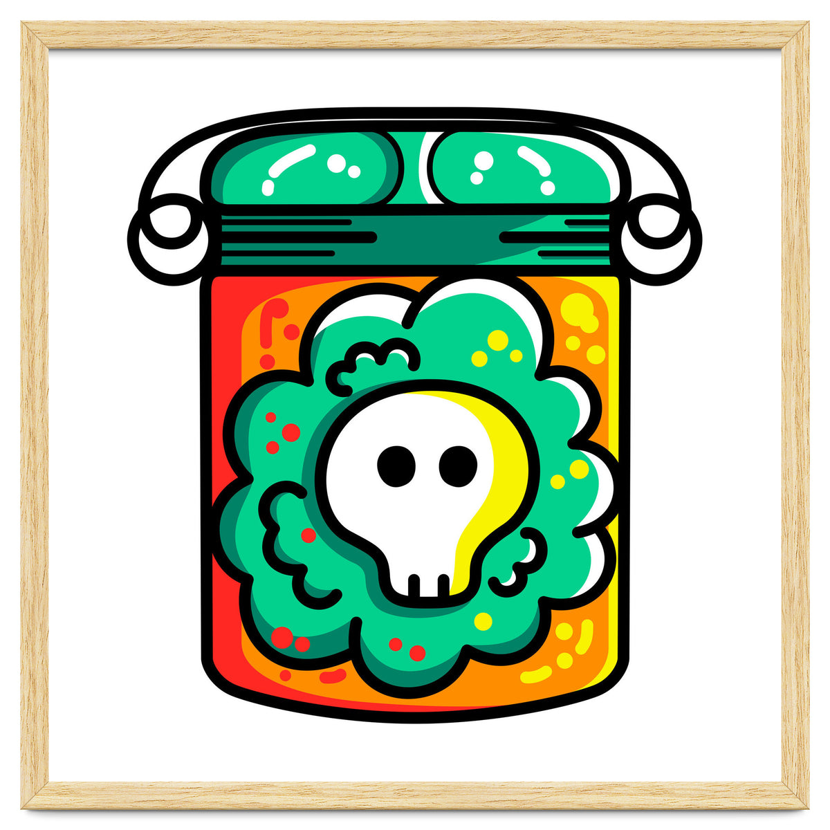 Kawaii Cute Skull In A Jar
