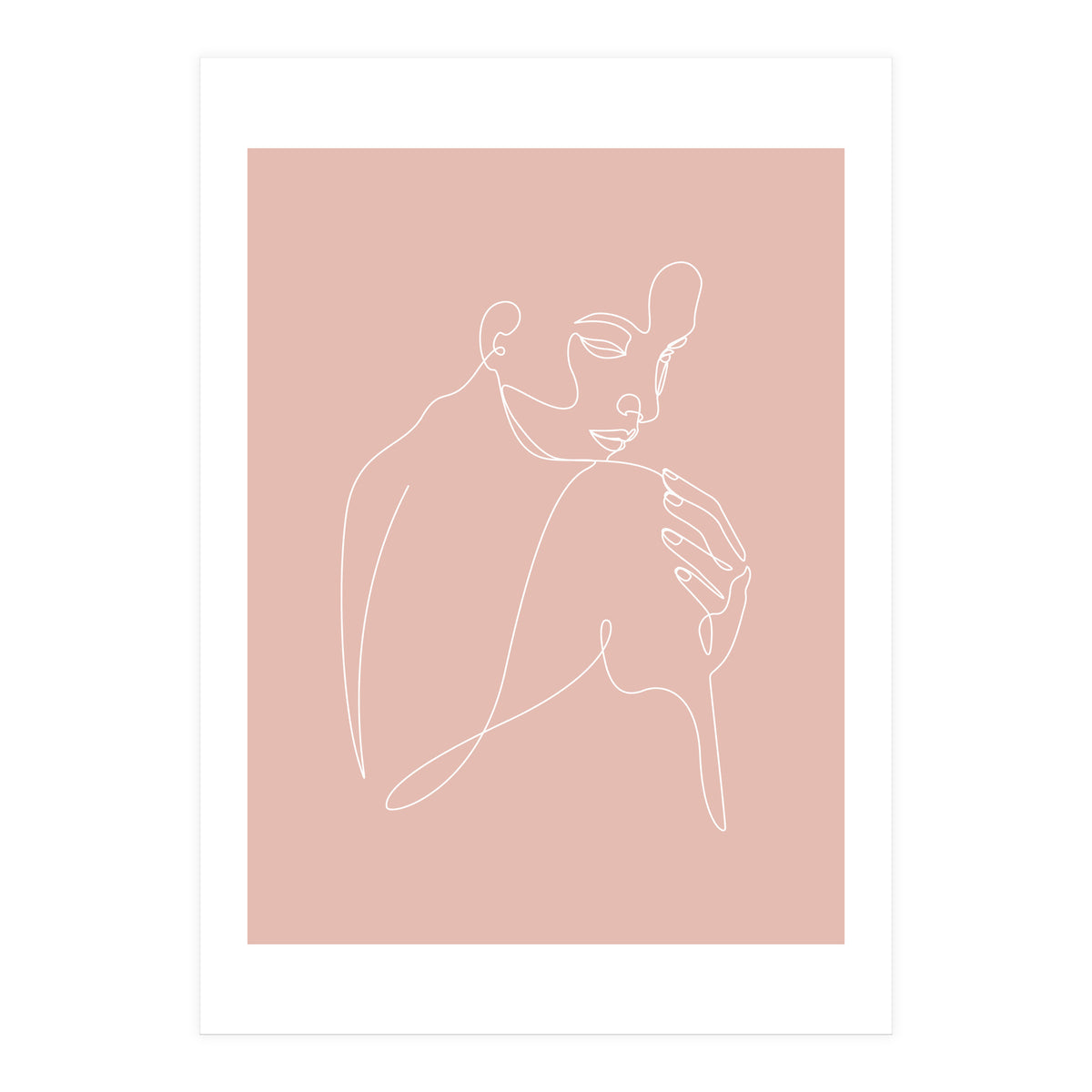 Sleep woman line pink (Print Only)