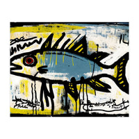 Blue Trout in Spray Painted Style Painting (Print Only)