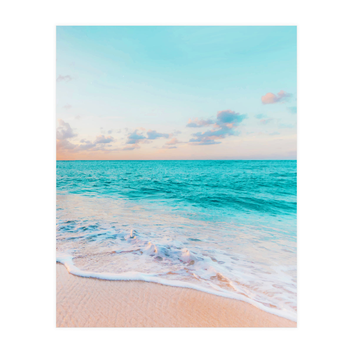 Ocean Bliss, Nature Landscape Sea Travel Tropical, Nordic Luxe Photography Pastel Island Digital (Print Only)