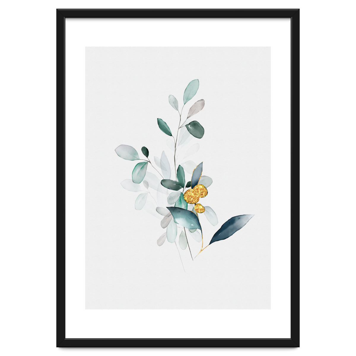 Modern Botanical Gold & Sage Study 02