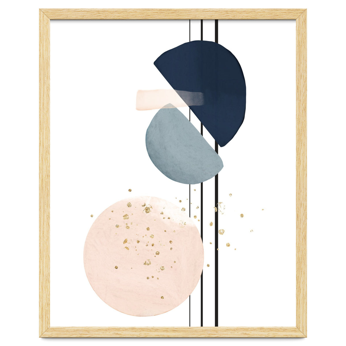 Abstract Study Blush and Navy Blue
