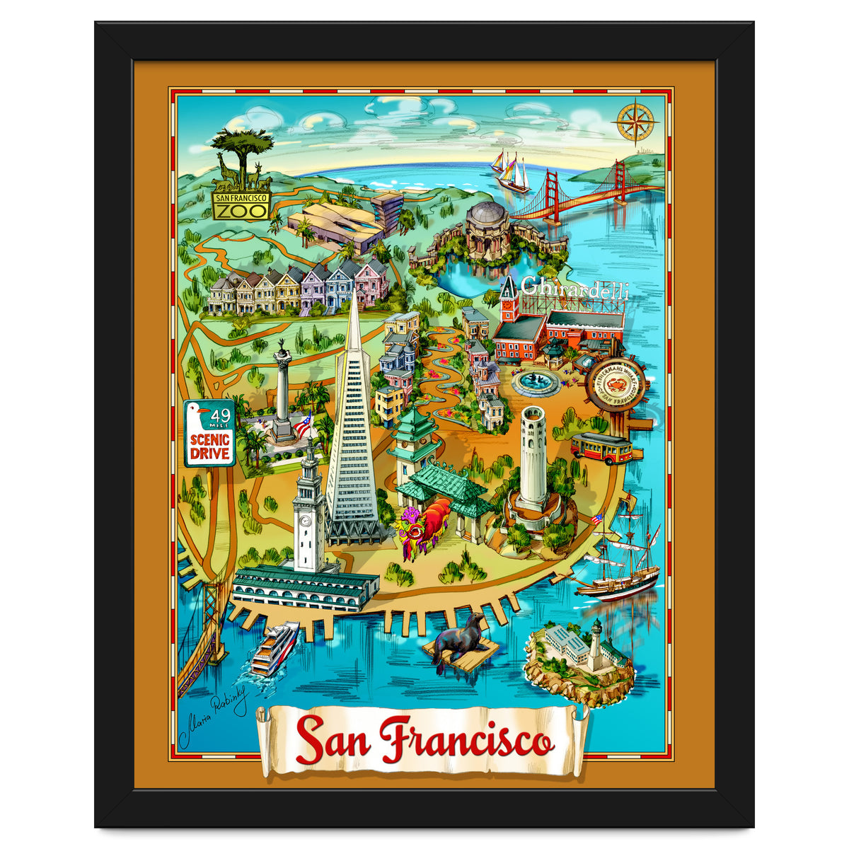 San Francisco Map Illustration