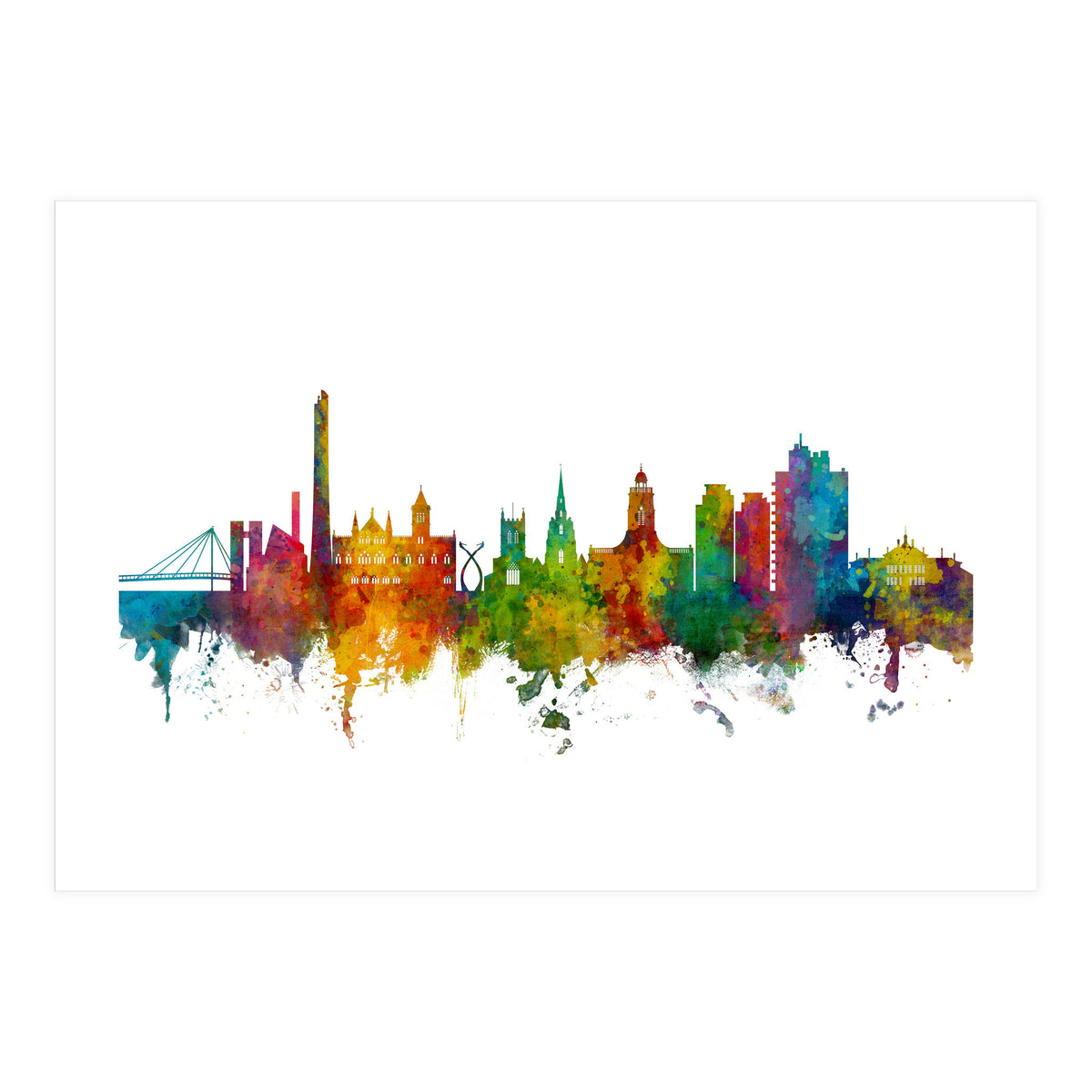 Northampton England Skyline (Print Only)