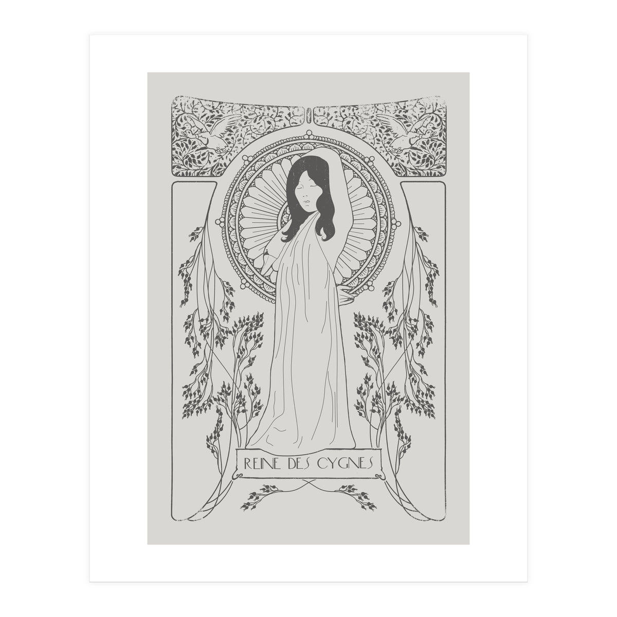 Reine Des Cygnes Grey (Print Only)