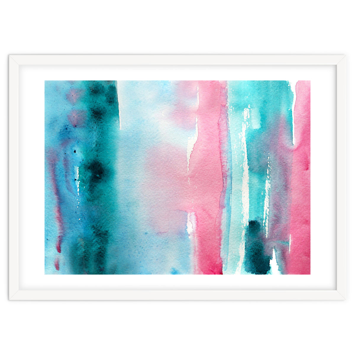 Turquoise love || abstract watercolor