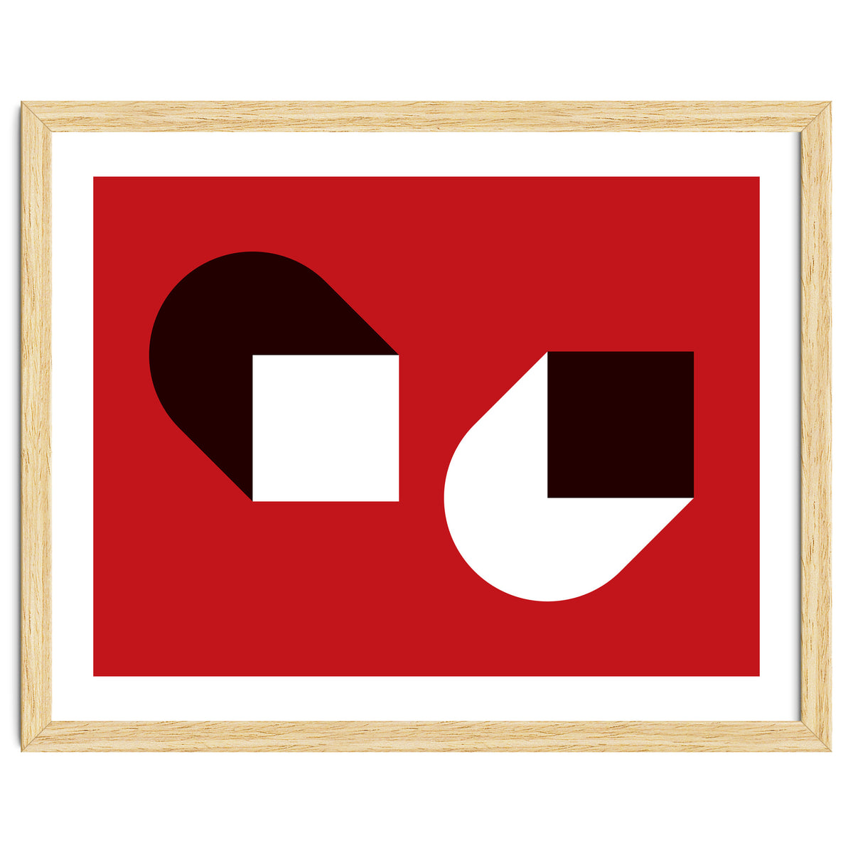 Geometric Shapes No. 38 - red, white & black