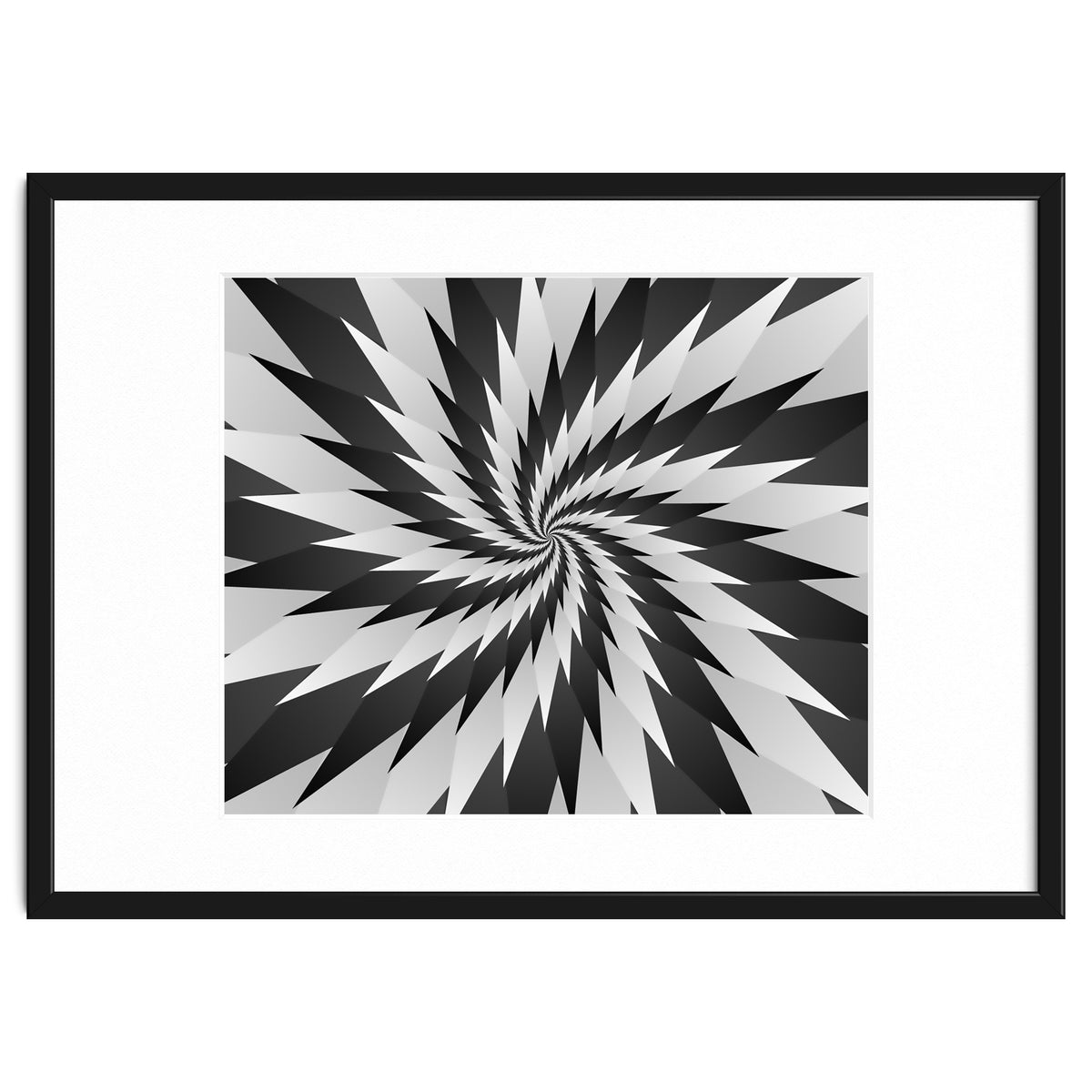 3D Abstract Swirl Monochrome Art