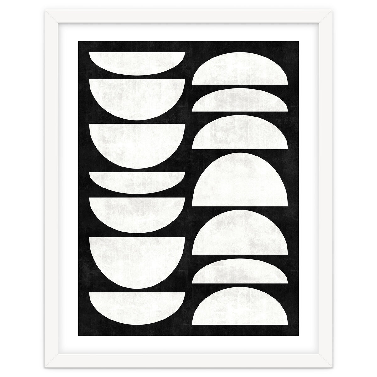 Mid-Century Modern Pattern No.8 - Black and White Concrete