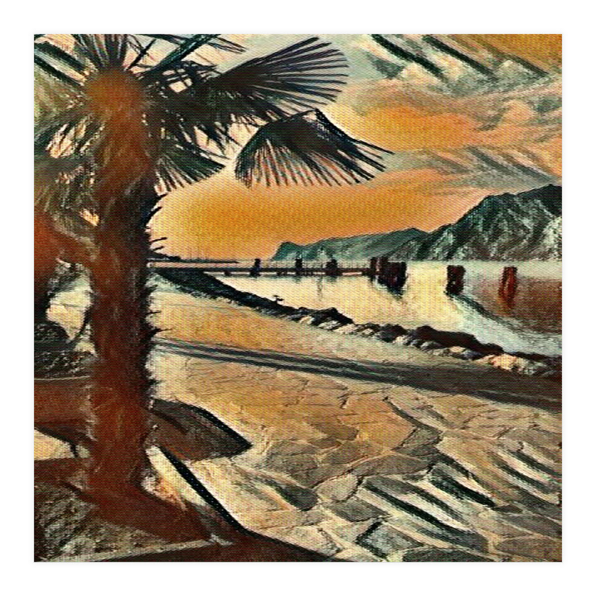 End of the day on Lake Garda, Italy. (Print Only)