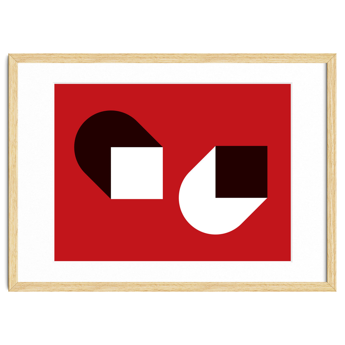 Geometric Shapes No. 38 - red, white & black