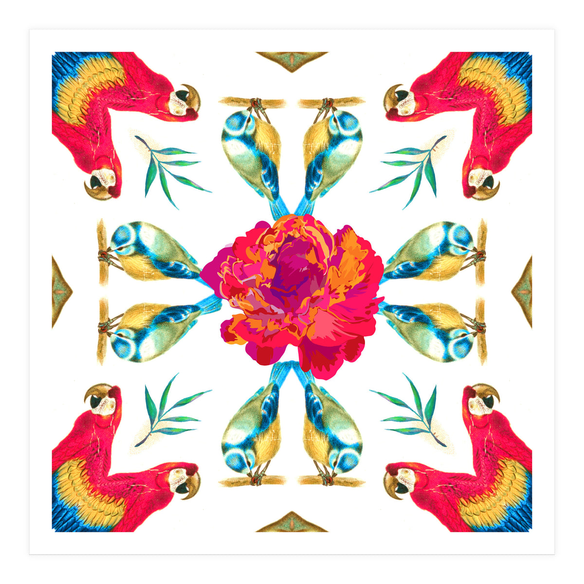 Tropical Scarlet Macaw Mandala (Print Only)
