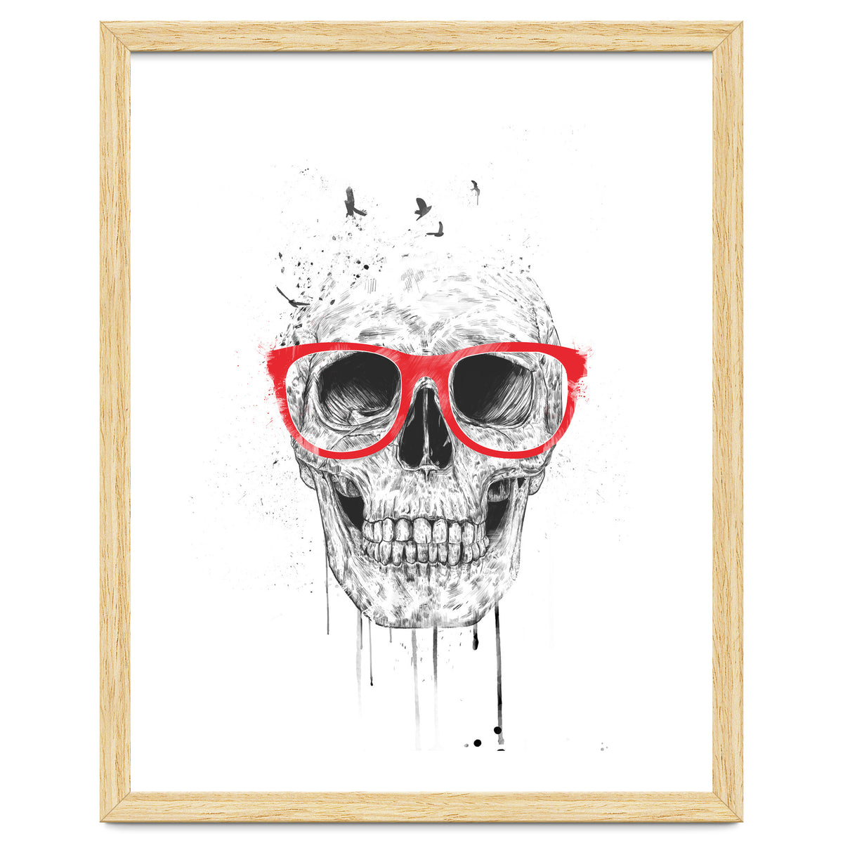 Skull With Red Glasses