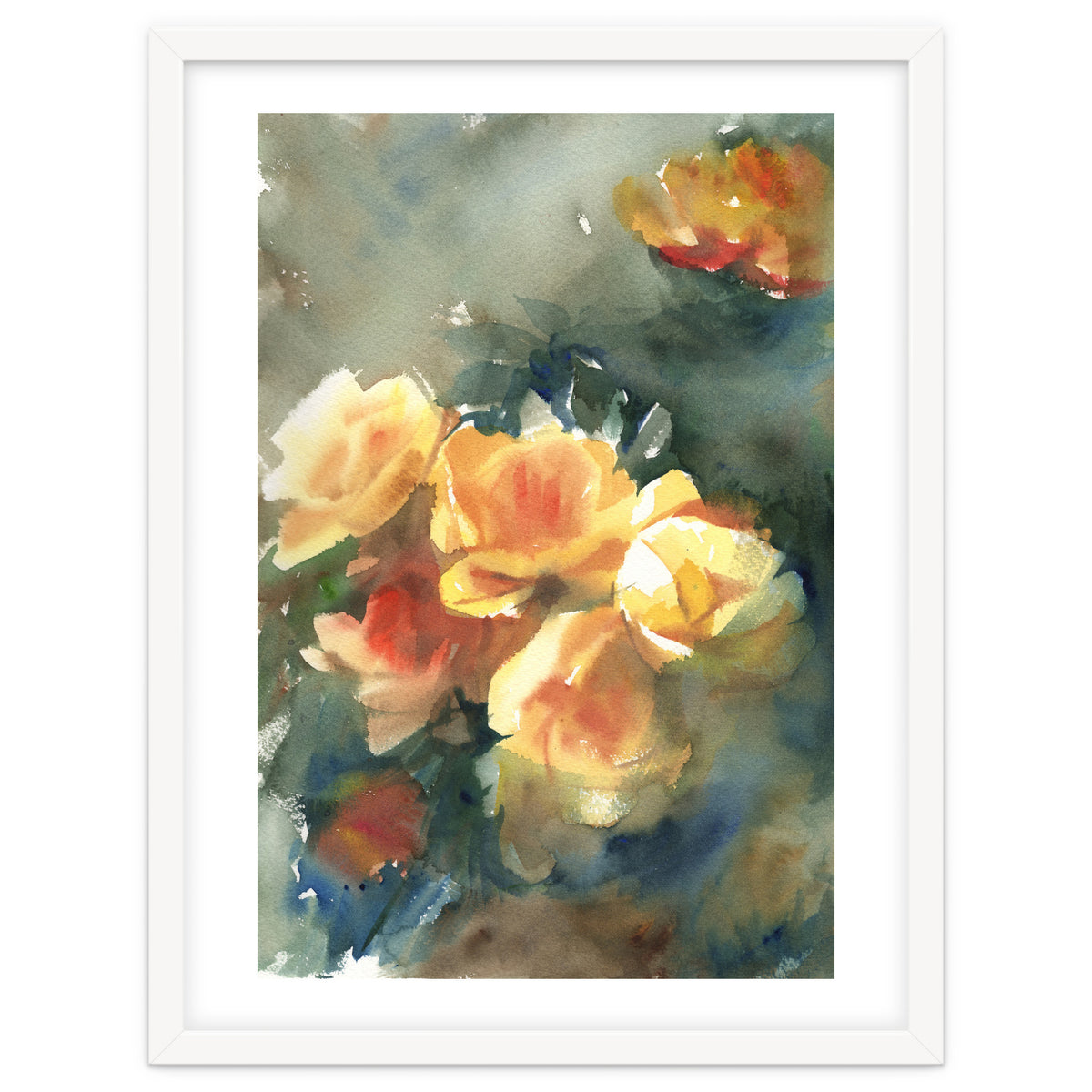 Abstract watercolor flowers