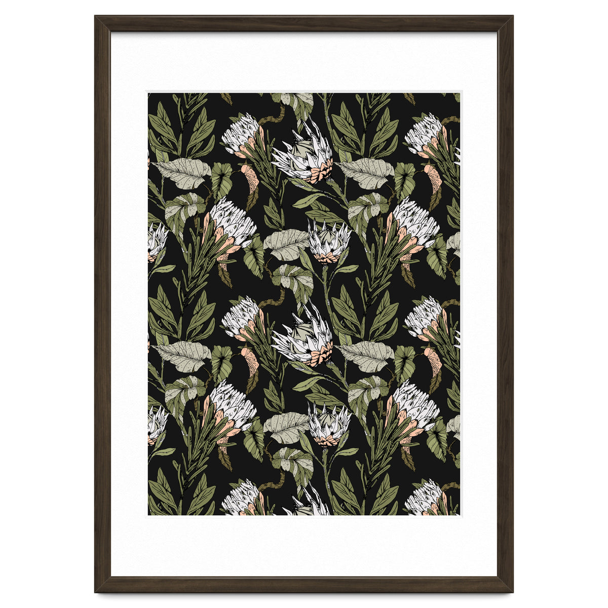 Dark pattern botanical boho