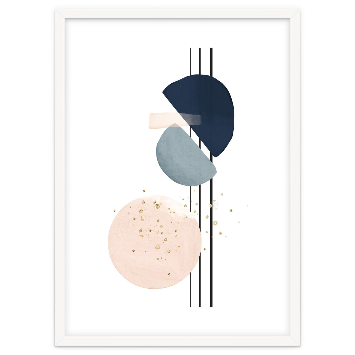 Abstract Study Blush and Navy Blue