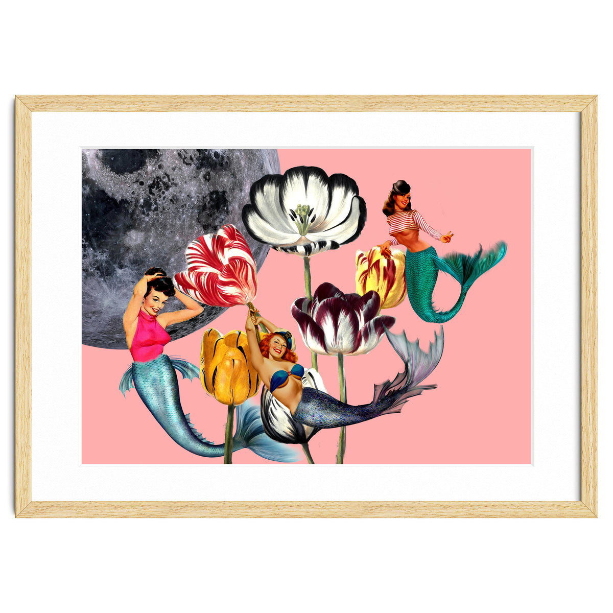 Mermaid Floral with moon