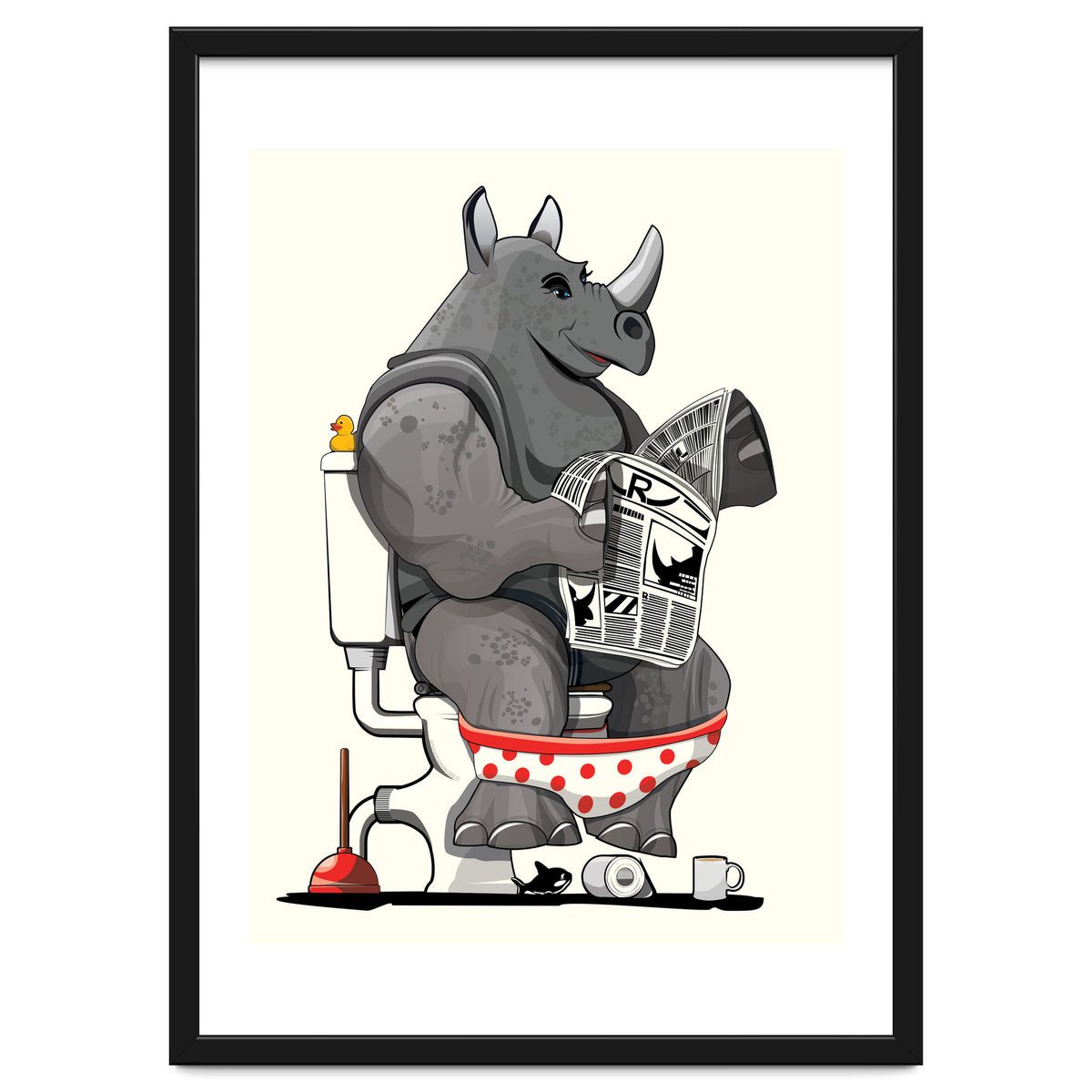 Rhinoceros on the Toilet, Funny Bathroom Humour