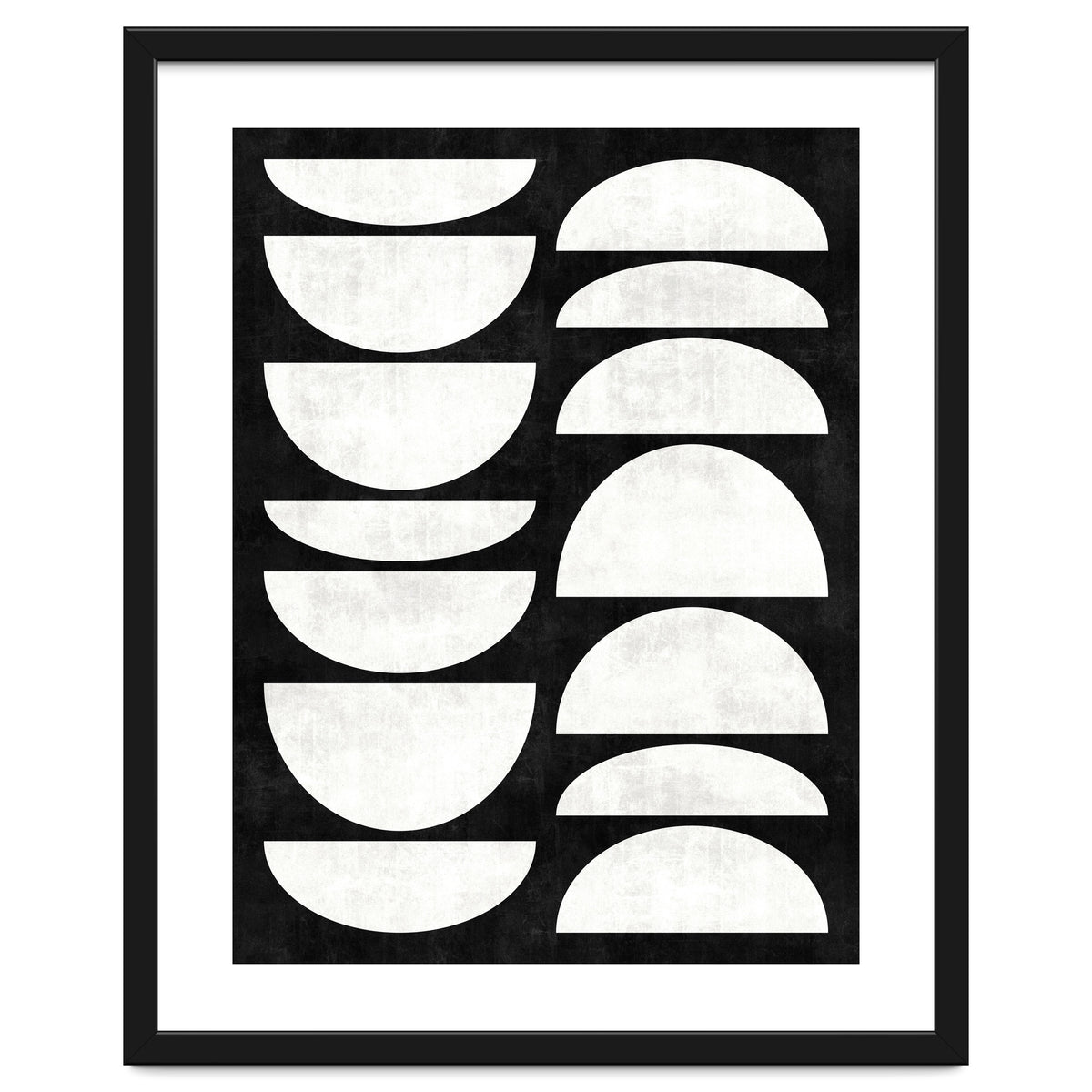 Mid-Century Modern Pattern No.8 - Black and White Concrete