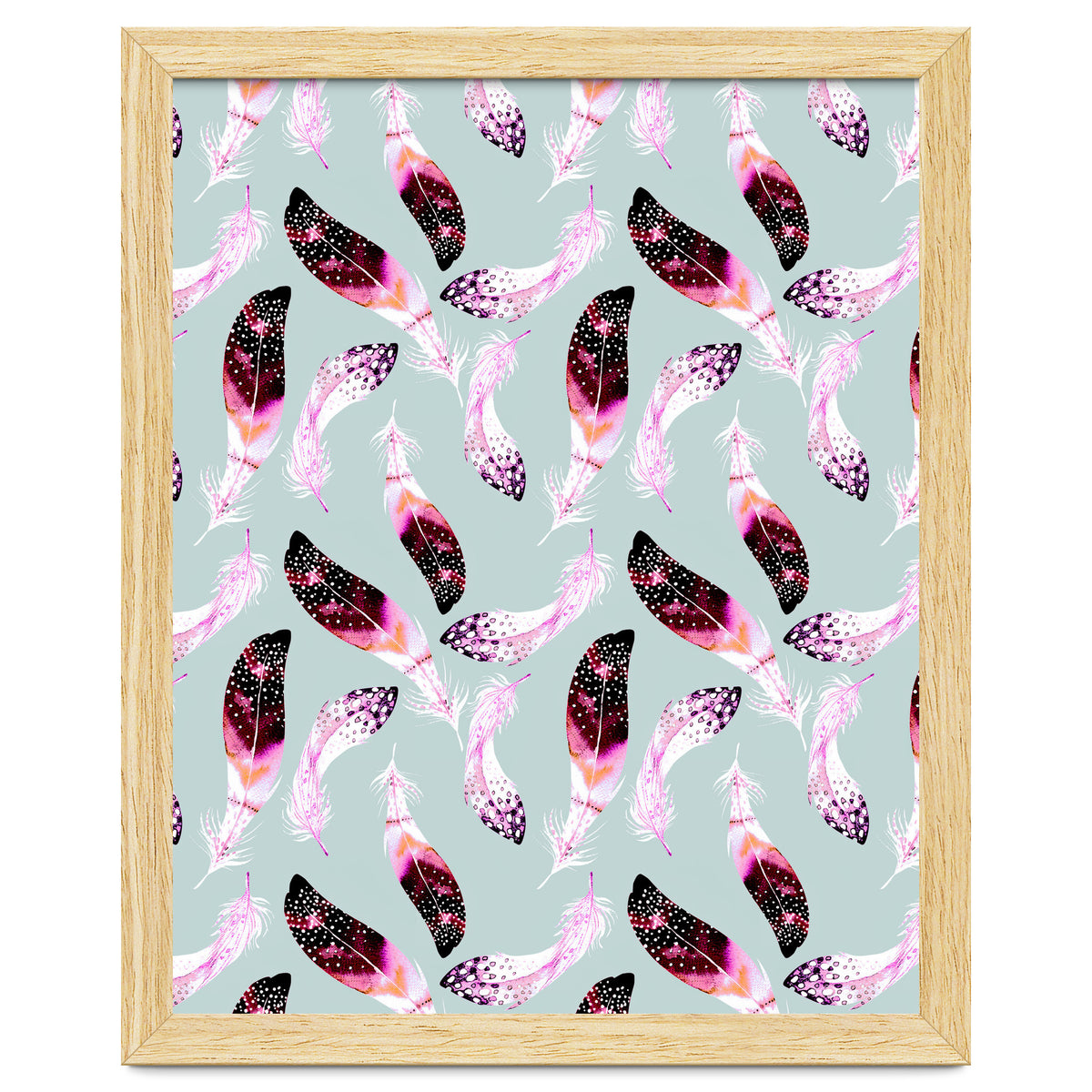 Bohemian pattern of feathers