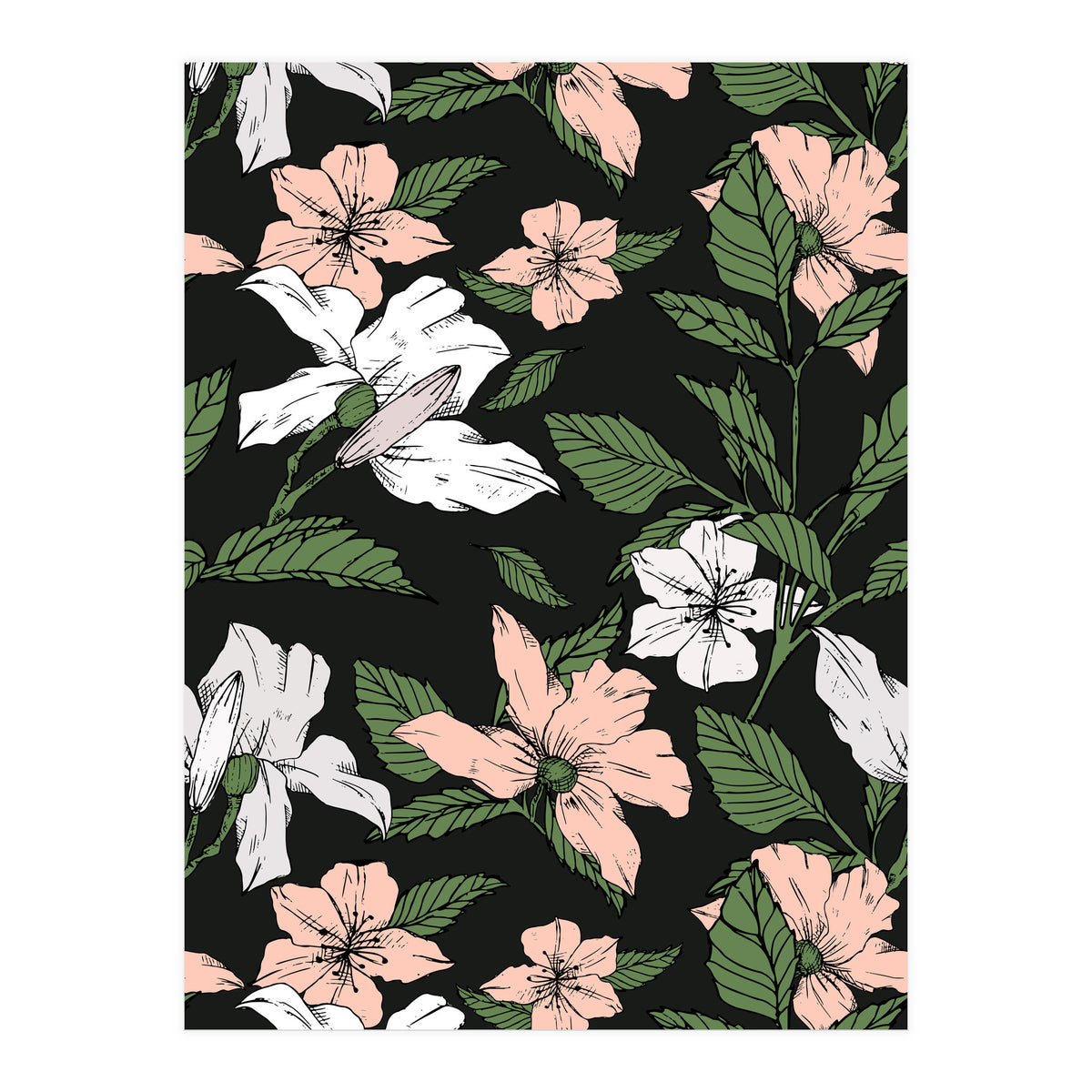 Flowers in the tropical night (Print Only)