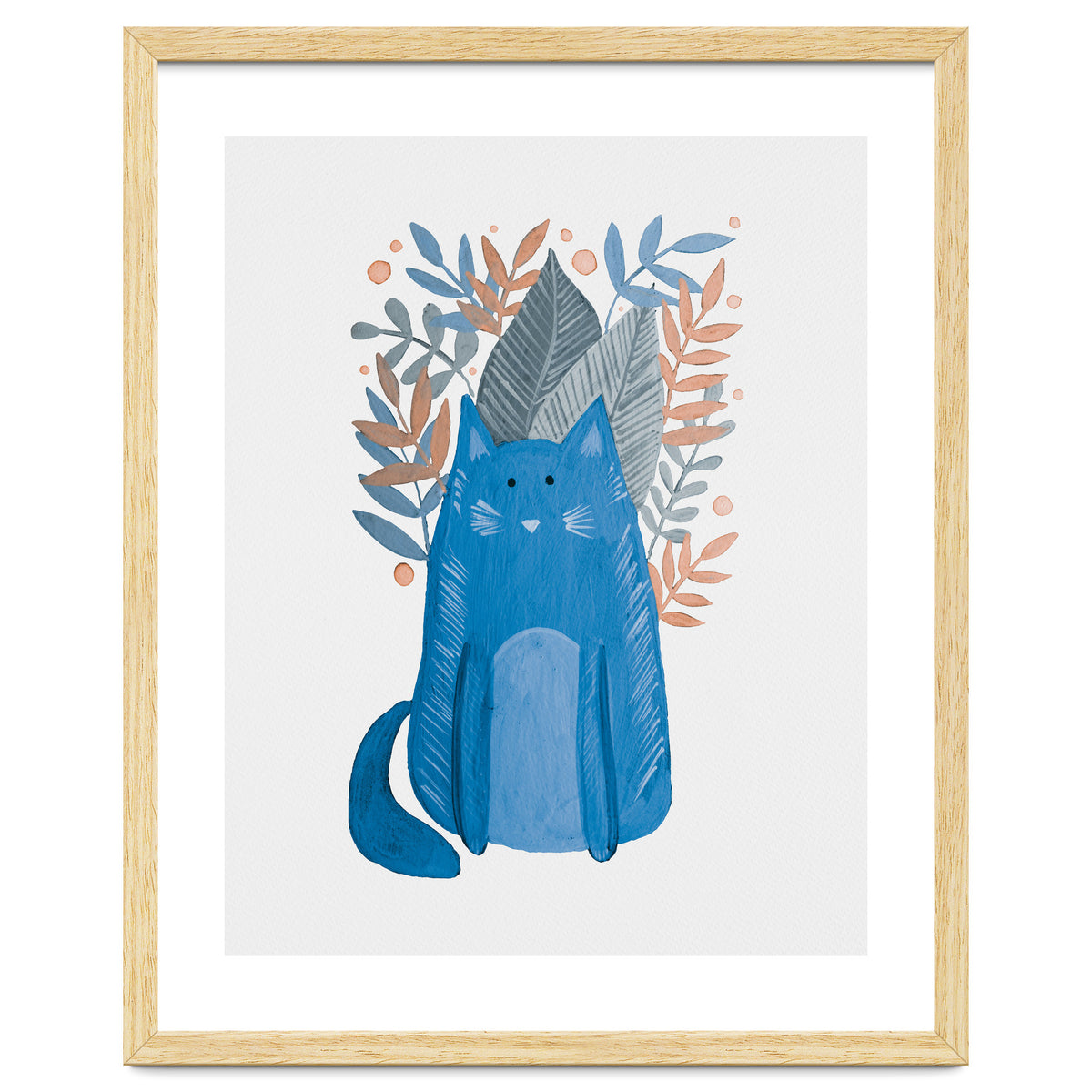 Cute blue cat and branches