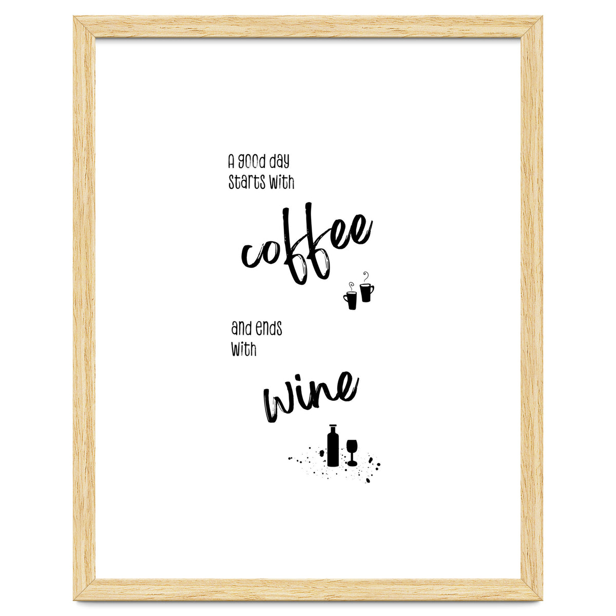 A good day starts with coffee and ends with wine