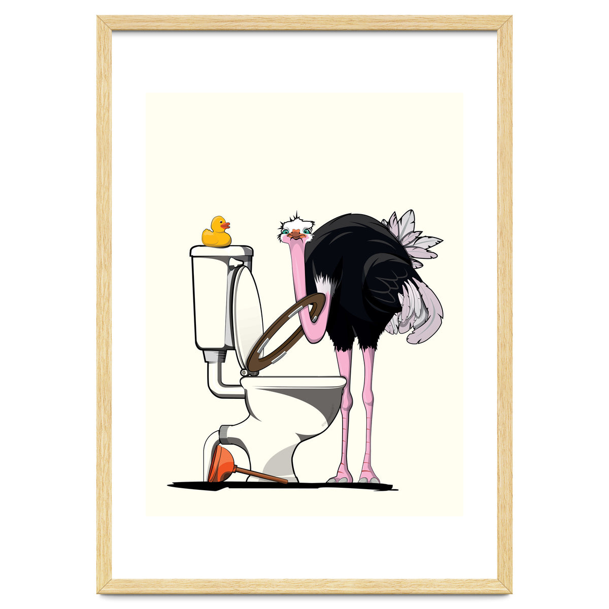 Ostrich on the Toilet, Funny Bathroom Humour