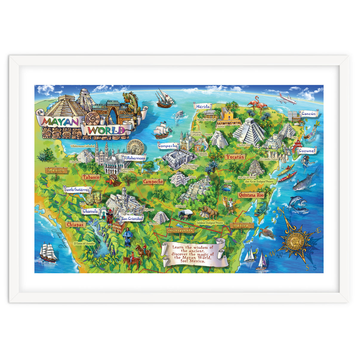 Yucatan Map Illustration