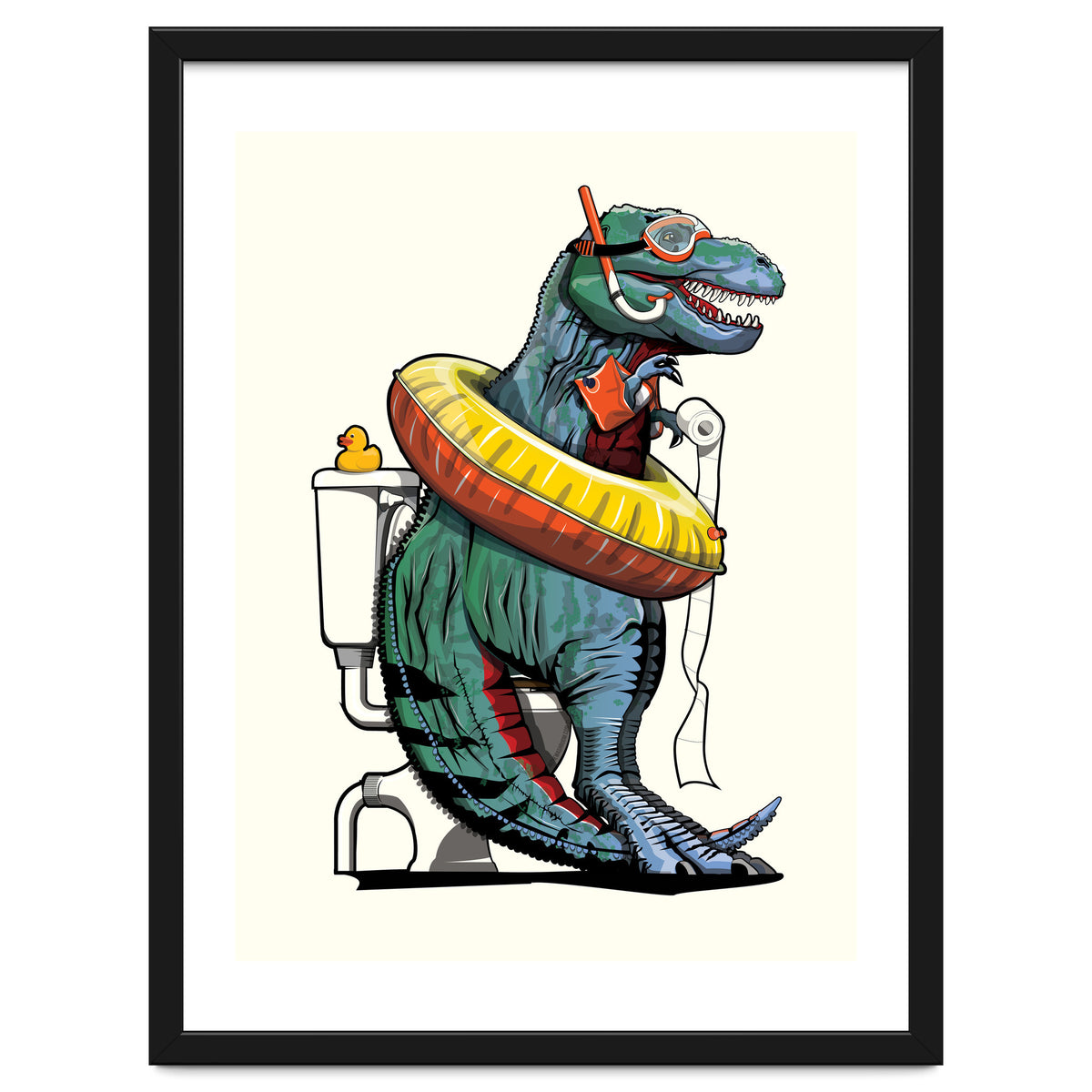 Dinosaur T-Rex on the Toilet, Funny bathroom humour