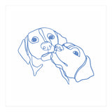 One Line Art Dogs Couple  (Print Only) thumbnail