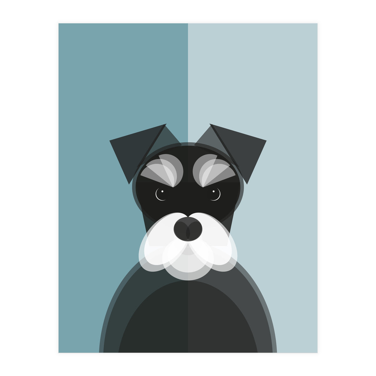 Mid Century Geometric Miniature Schnauzer Dog (Print Only)