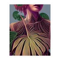 Woman in Monstera Deliciosa Leaves (Print Only)