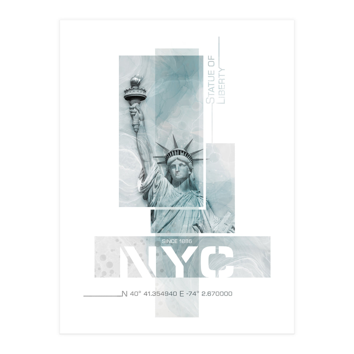 NYC Statue of Liberty | turquoise marble (Print Only)