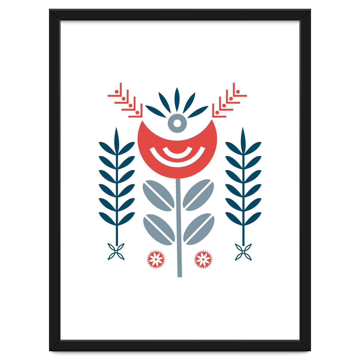 Scandi Folk Flower Pattern