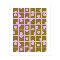 Pink Retro Circles Pattern (Print Only)