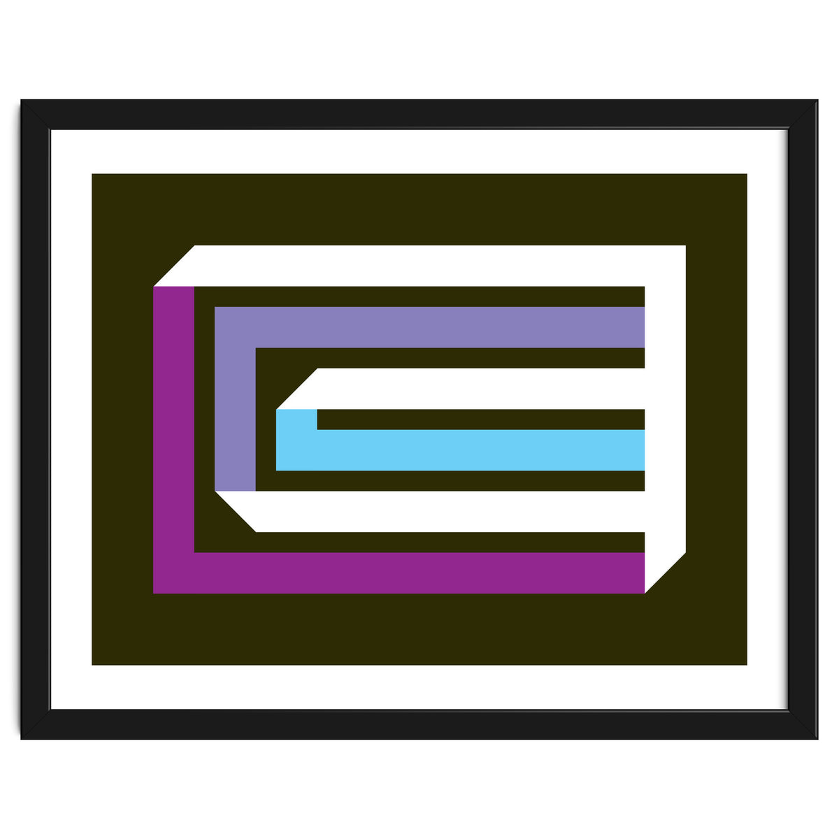 Geometric Shapes No. 35 -  brown, blue & lilac