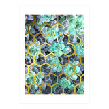 Succulents and Gold Geometric (Print Only) thumbnail