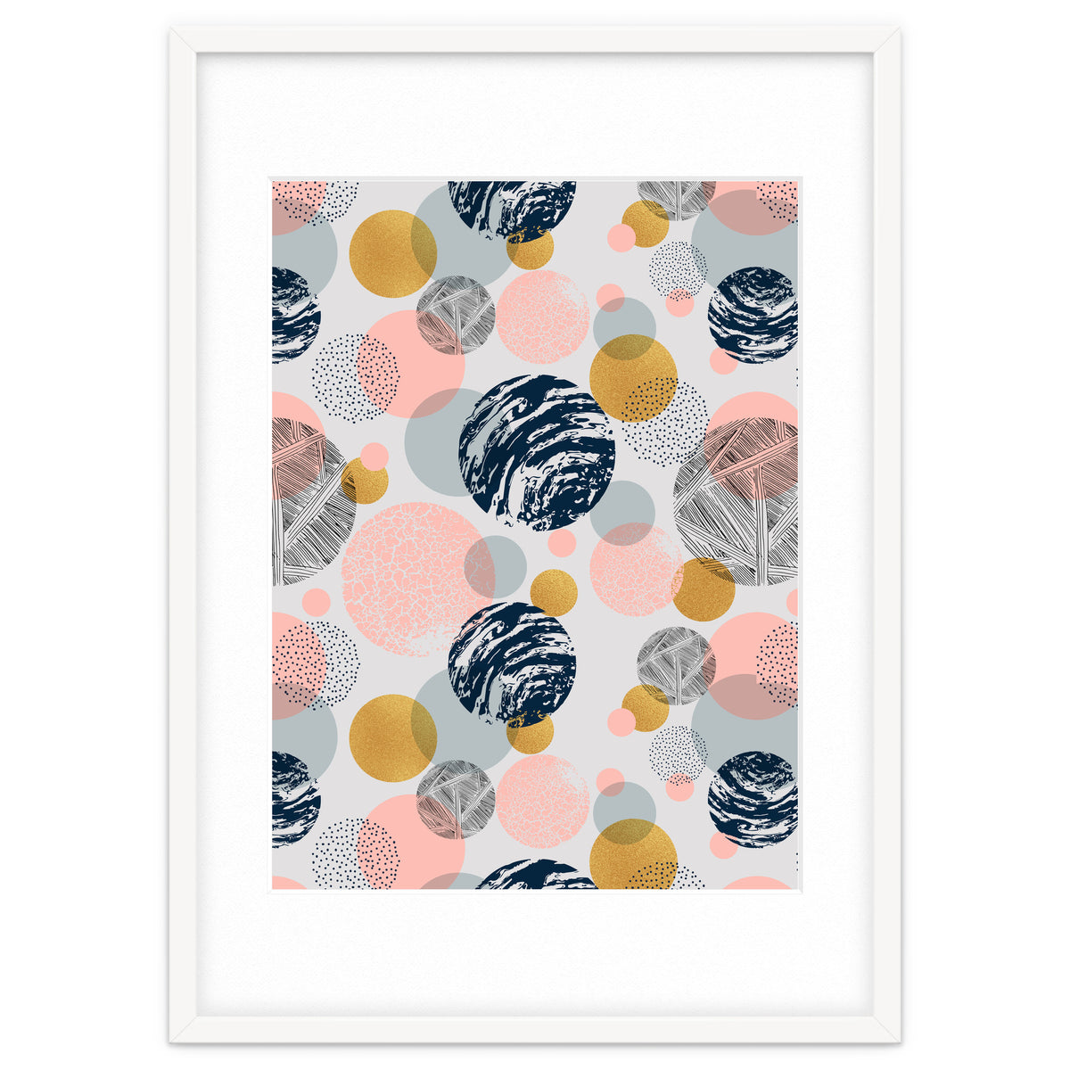 Pattern of abstract textured circles