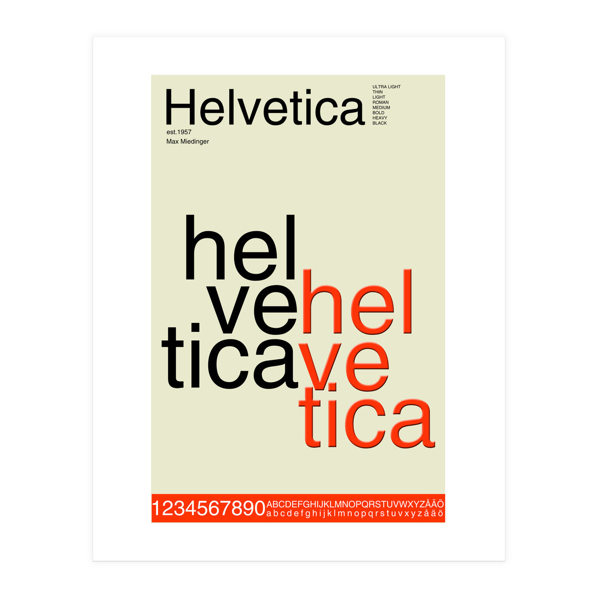 Helvetica Font Design (Print Only)