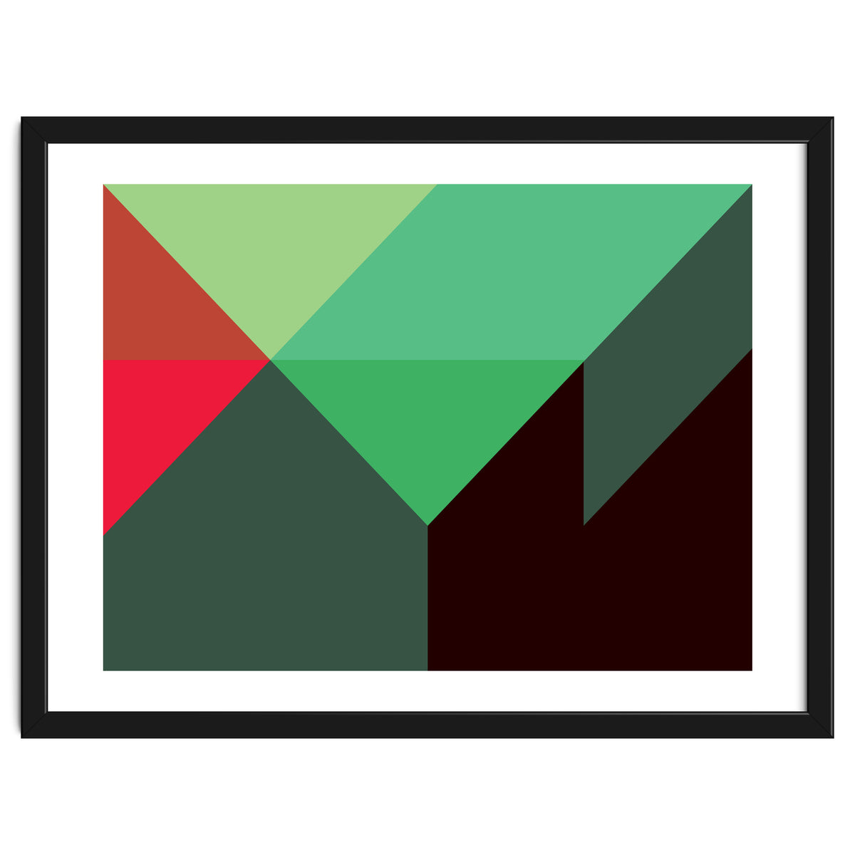 Geometric Shapes No. 30 - red, green & black