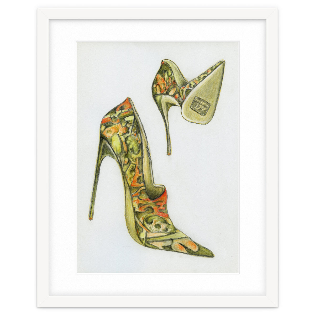 Green stiletto shoes