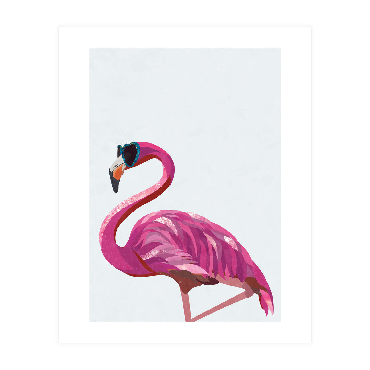 Flamingo Portrait Wearing Sunglasses (Print Only)
