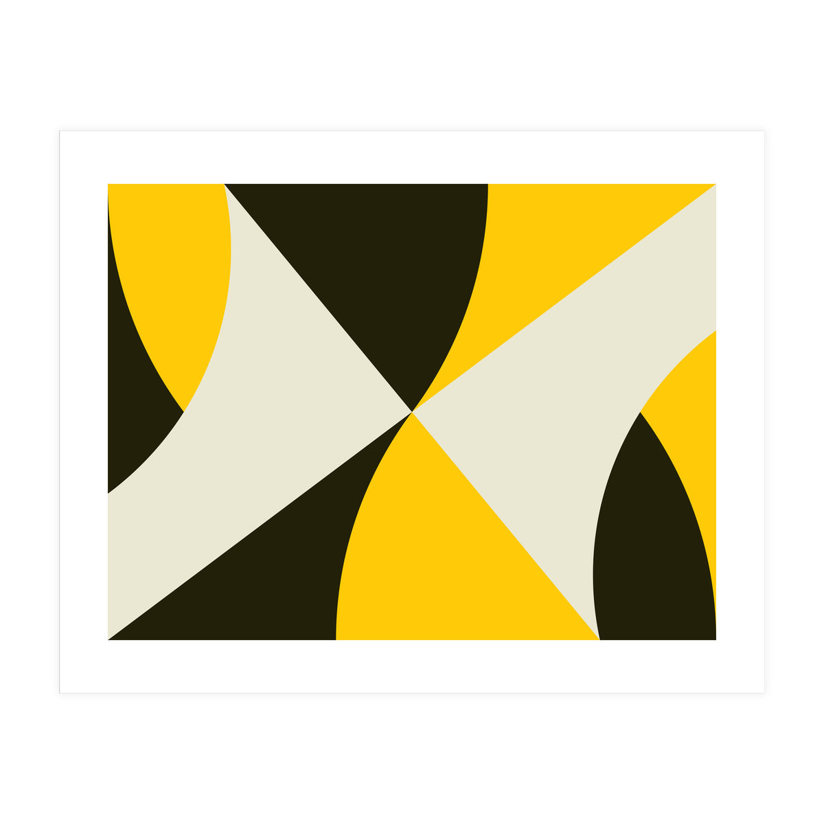 Geometric Shapes No. 4 - yellow, black & white (Print Only)